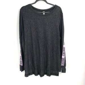 SLEEP BY CACIQUE Long Sleeve Top Lounge Comfy Spellout Logo Stretch Plus Size 18